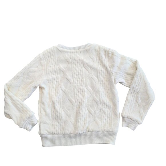 Moncler Kids Cable Knit Sweater Size 8 Anni 130cm White Cotton & Wool winter - Picture 2 of 14